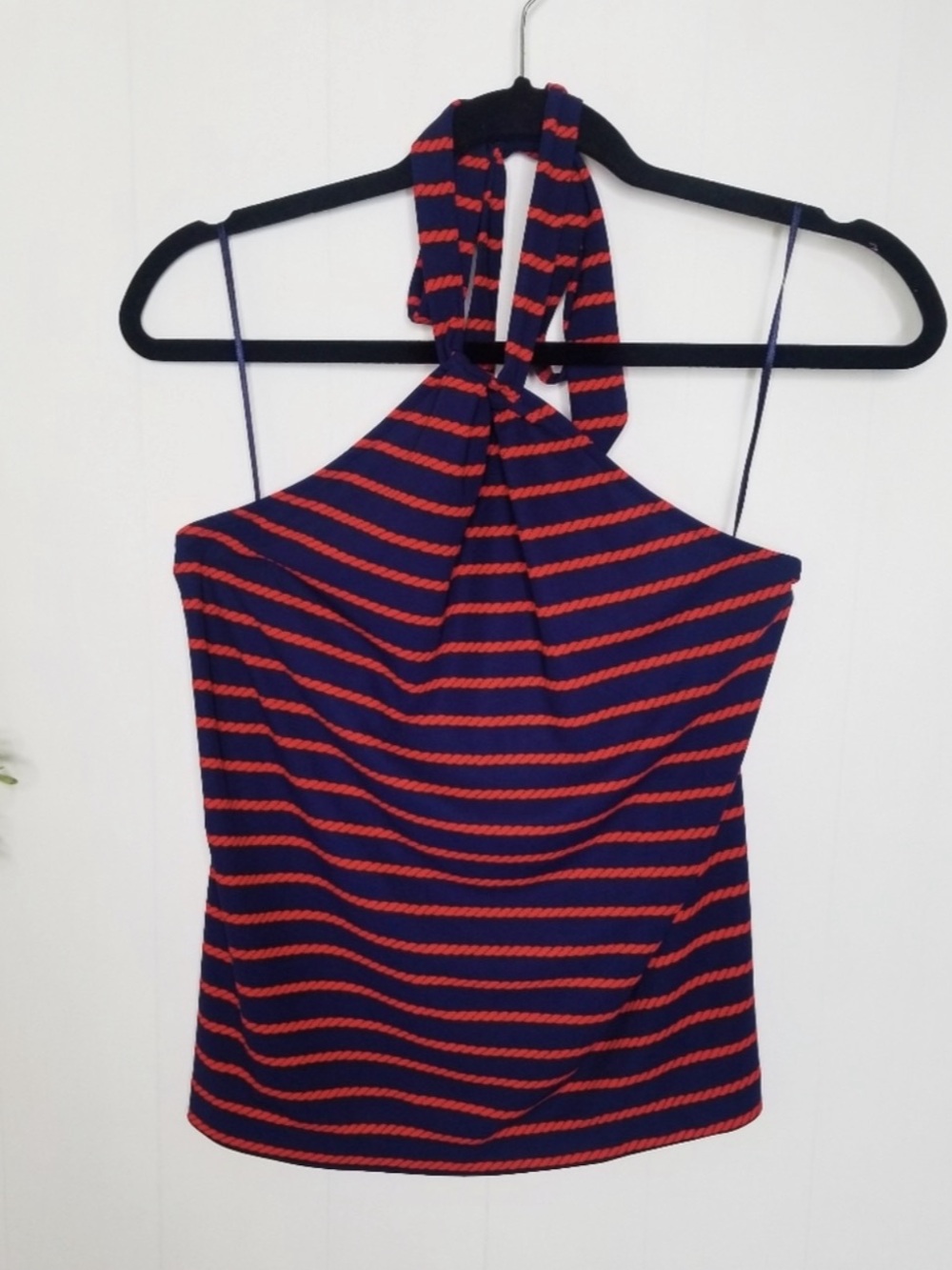 Ann Taylor Striped Halter Tank Top in Blue & Red